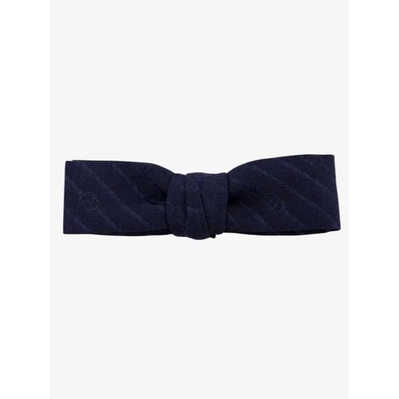 NWT GUCCI Bowtie Bow Tie Blue GG Silk 100% Authentic - Picture 2 of 10